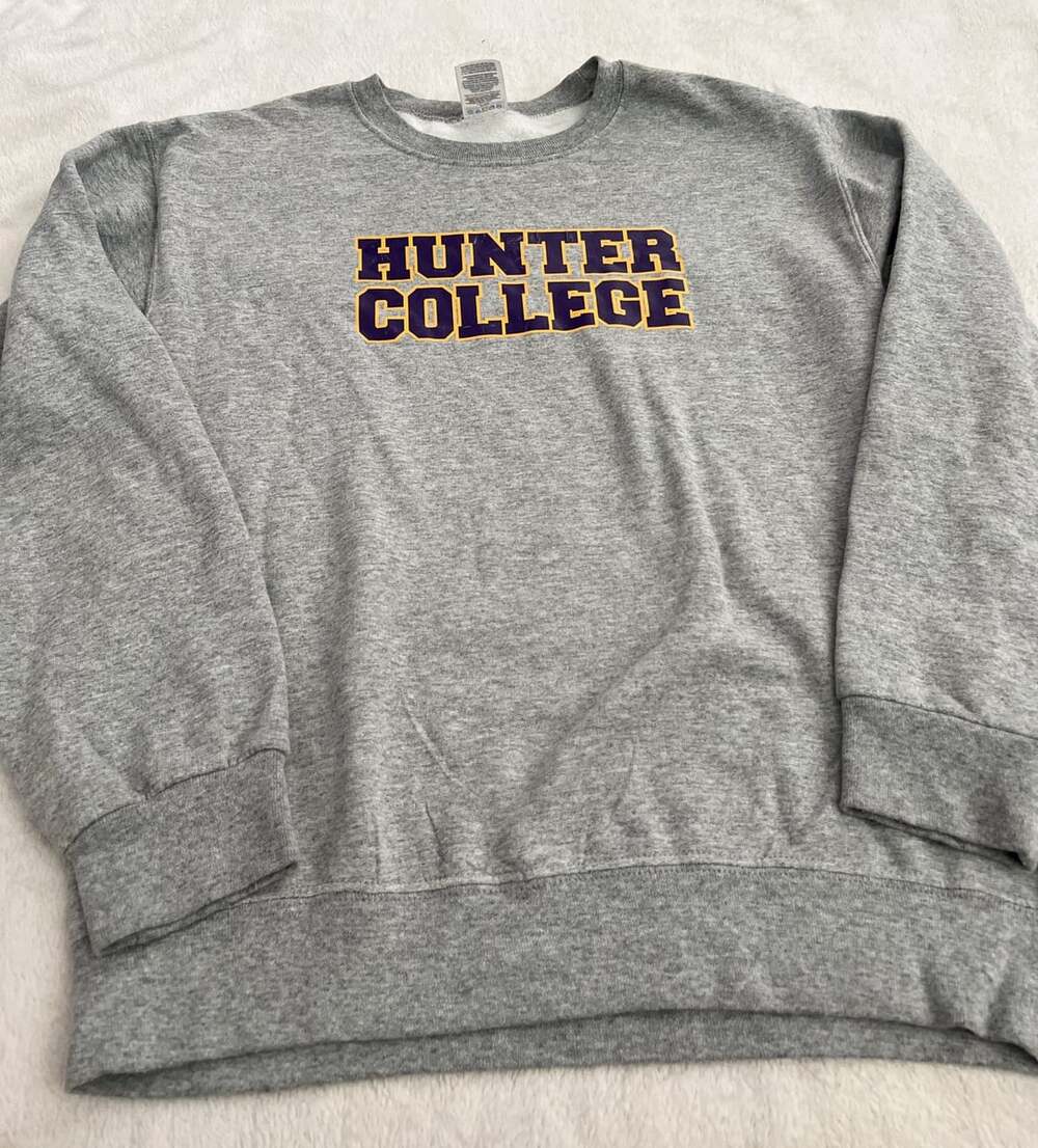 Jerzees Hunter College Sweatshirt Size S Grey Nublend Pullover Crewneck